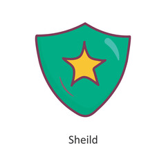 Shield vector filled outline Icon Design illustration. Gaming Symbol on White background EPS 10 File