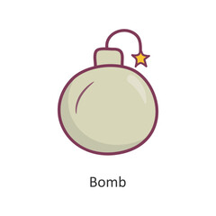 Bomb vector filled outline Icon Design illustration. Gaming Symbol on White background EPS 10 File