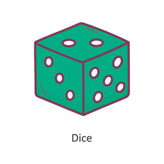 Dice vector filled outline Icon Design illustration. Gaming Symbol on White background EPS 10 File