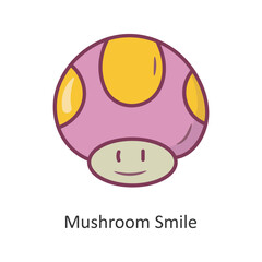 Mushroom smile  vector filled outline Icon Design illustration. Gaming Symbol on White background EPS 10 File