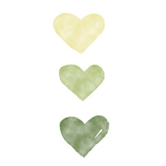 Green Watercolors Heart