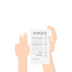 Hand Holding Invoice Billing Document
