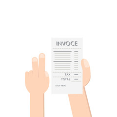 Hand Holding Invoice Billing Document
