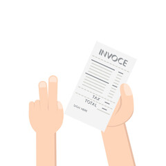 Hand Holding Invoice Billing Document