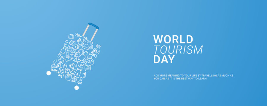 World tourism day travel 3d concept design