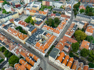 Opole Aerial View City Center. Traditional Architecture from the Air. Upper Silesia. Poland. Europe.