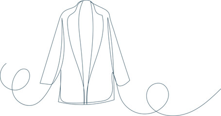 jacket drawing by one continuous line, vector