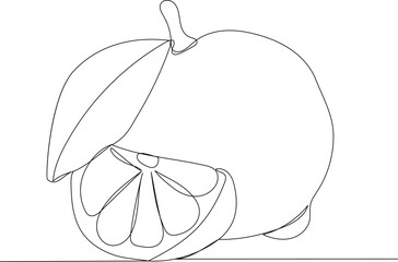 lemon one continuous line drawing, vector