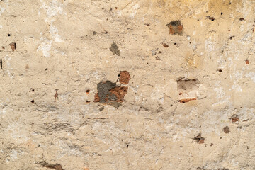 Texture brick half plastered wall old decay background