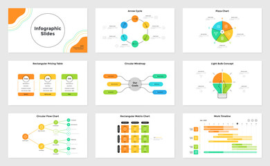 Vector Set of 9 Infographic Templates