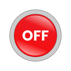 OFF glossy blue button transparant PNG image.