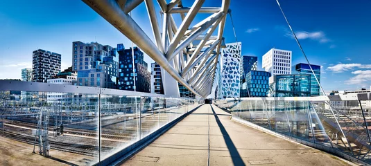 Fotobehang Noord-Europa Hedendaagse architectuur van het panoramische uitzicht op Oslo