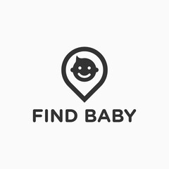 baby logo with location find local icon vector illustration template