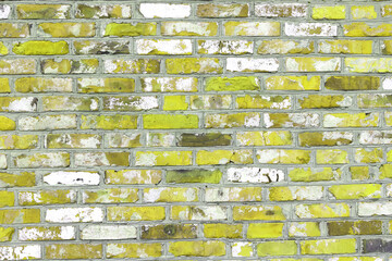 Brick wall with unusual yellow bricks