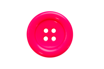Isolated pink button on transparent surface