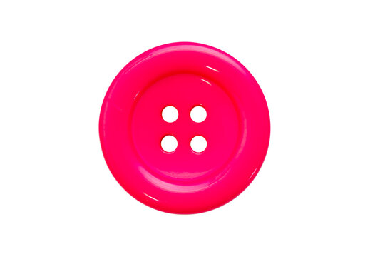 Isolated pink button on transparent surface