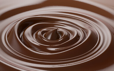 Chocolate swirl, Melted chocolate background, 3d illustration.