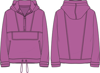 MEN AND BOYS WEAR KNIT HOODIE FRONT AND BACK VECTOR © M A A Designs