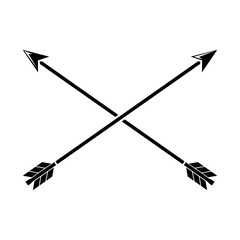 Crossed Arrows Icon Illustration Silhouette Black