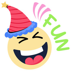 A ready to use flat sticker of birthday emoji 