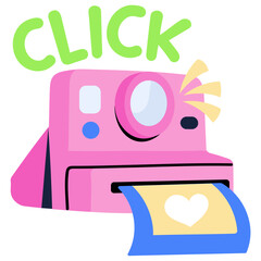 Check this flat sticker of instant camera 