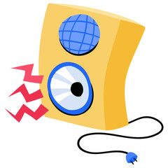 Trendy flat sticker of speaker 