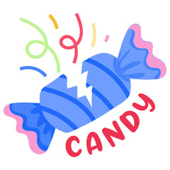A flat sticker icon of candy 