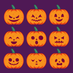 vector set of halloween pumpkin