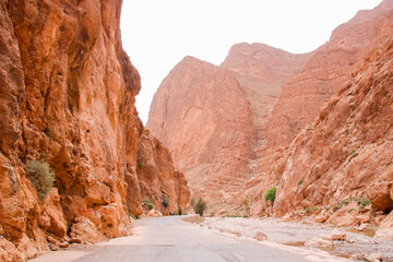 Road through mountain gorge