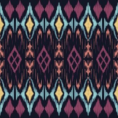 set of seamless patterns for fabric design ,textile background, abstract ikat art