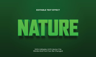 Nature 3d editable text effect style with background, Editable text effect Nature, 3D ext effect vector