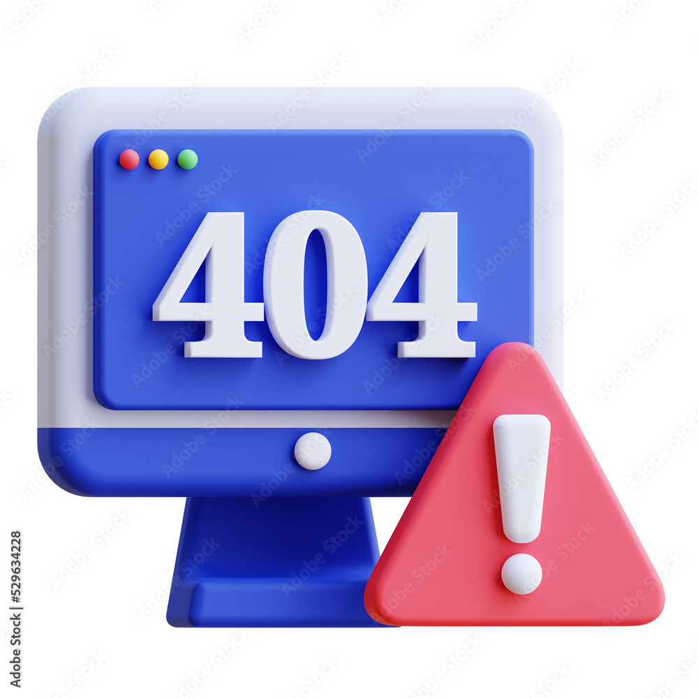 Canvas Prints 3d rendering 404 not found icon illustration