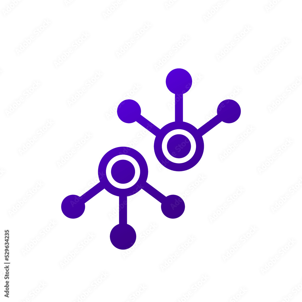 Sticker nodes icon on white, vector