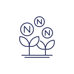 nitrogen fertilizer line icon, vector - obrazy, fototapety, plakaty