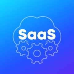 Saas, Software as a service vector icon