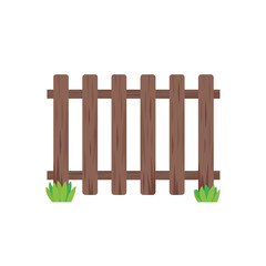 wooden fence on white, vector