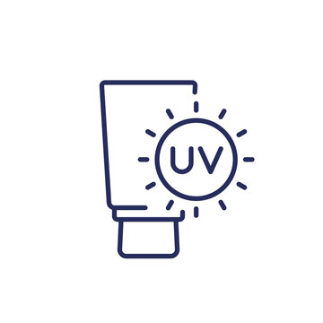 Sunscreen Or Sunblock Line Icon