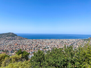 Obraz premium View from the mountain to the city of Alanya