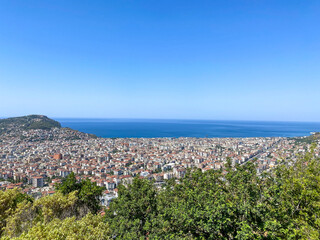 View from the mountain to the city of Alanya