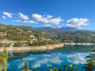 Beautiful mountain lake in Alanya city