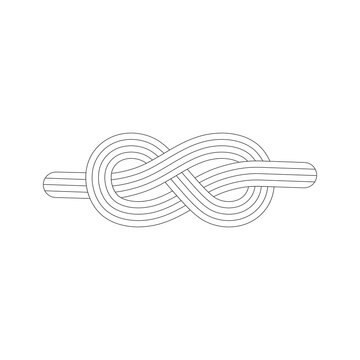 Rope knot. Rope knots symbols outline vector illustration. Part of est.