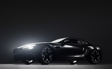 Obraz premium New luxury car on black