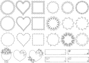 オシャレな黒色破線フレームセット