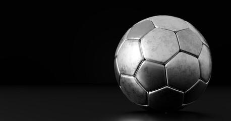 Silver football soccer ball
