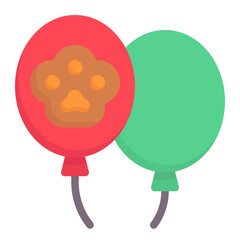 balloons flat icon