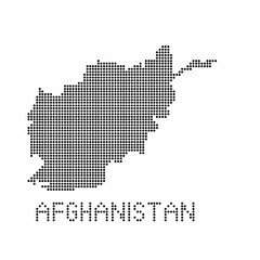 Fototapeta na wymiar Afghanistan map with grunge texture in dot style. Abstract vector illustration of a country map with halftone effect for infographic. 