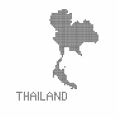Fototapeta na wymiar Thailand map with grunge texture in dot style. Abstract vector illustration of a country map with halftone effect for infographic. 