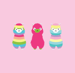 Alpaca llama animal face portrait