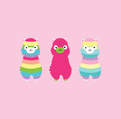 Alpaca llama animal face portrait