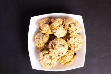 oatmeal cookies on a colored background